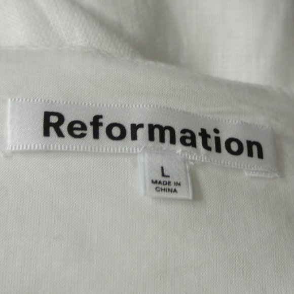 NEW REFORMATION Weiss Linen Wrap Maxi Dress in White Size L #321 - Picture 10 of 11